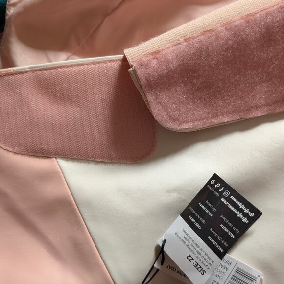 RIFRUF Stormhunter Rain Dog Coat Pink and White Sakura Dog Rain Jacket Size 22 - Picture 10 of 16